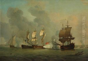 An English privateer engaging a French privateer