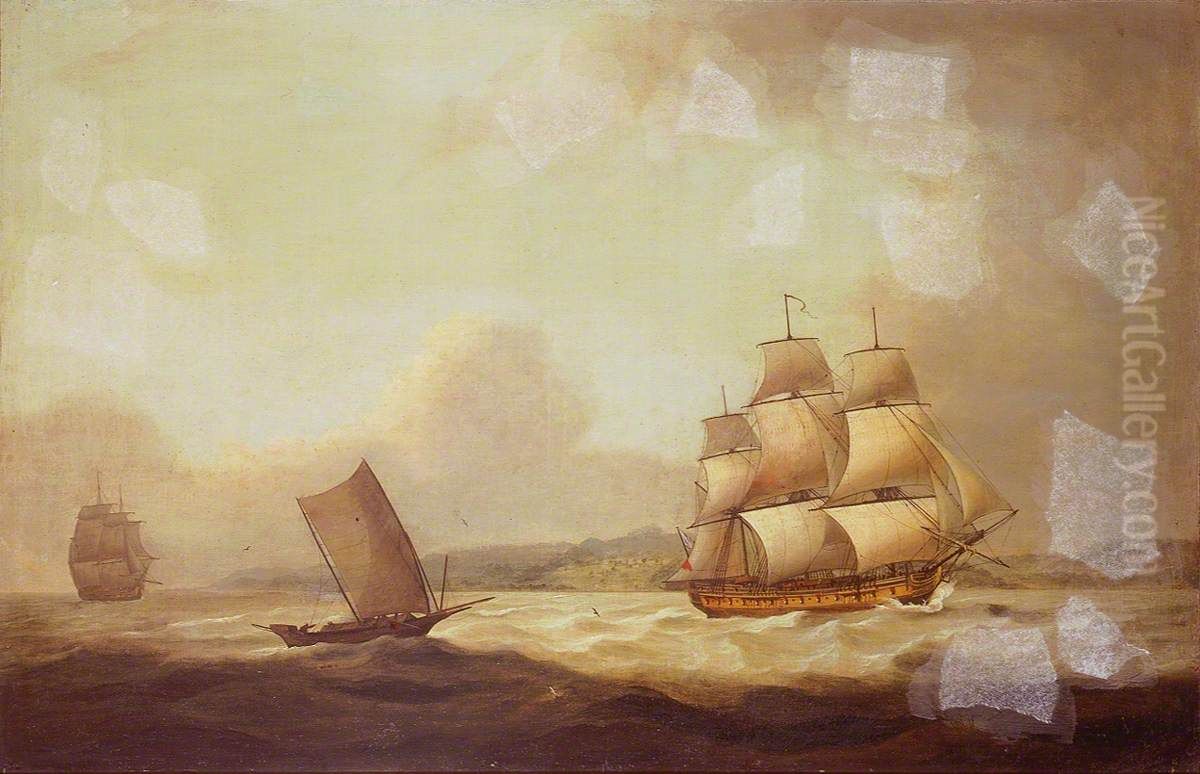The East Indiaman 'Hindustan' in a breeze in the East Indies Oil Painting by Thomas Luny