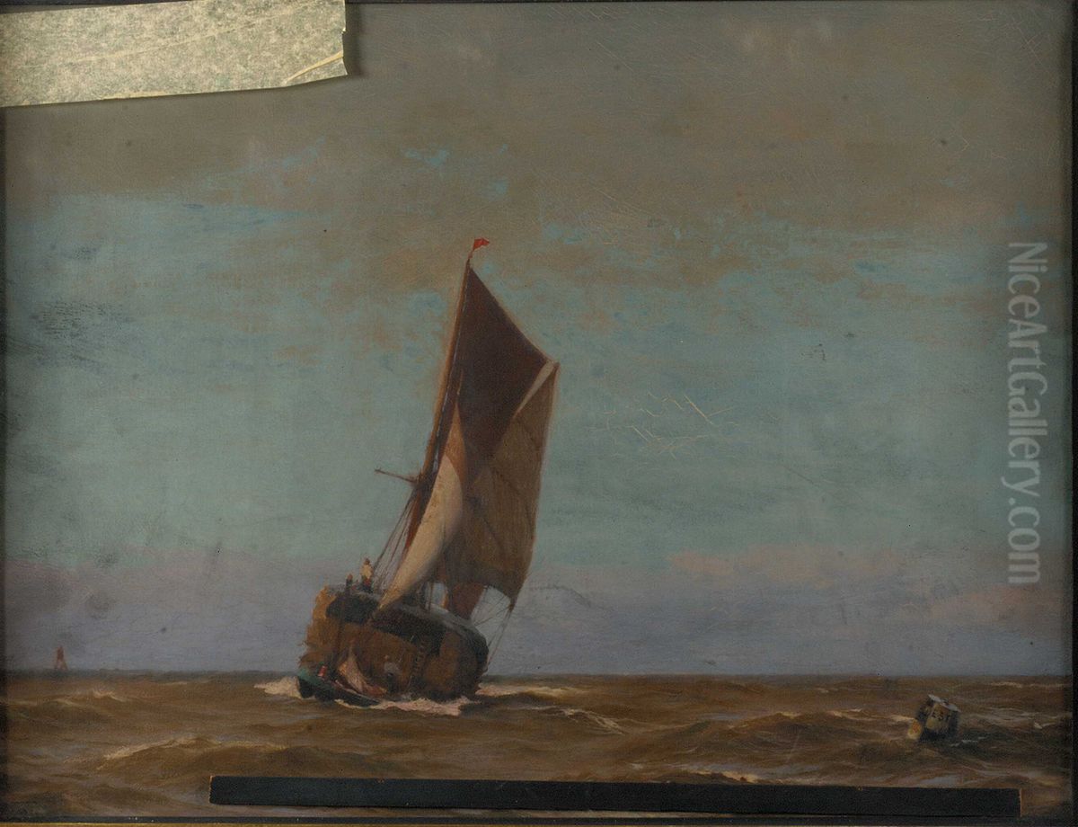 A hay barge Oil Painting by John Fraser