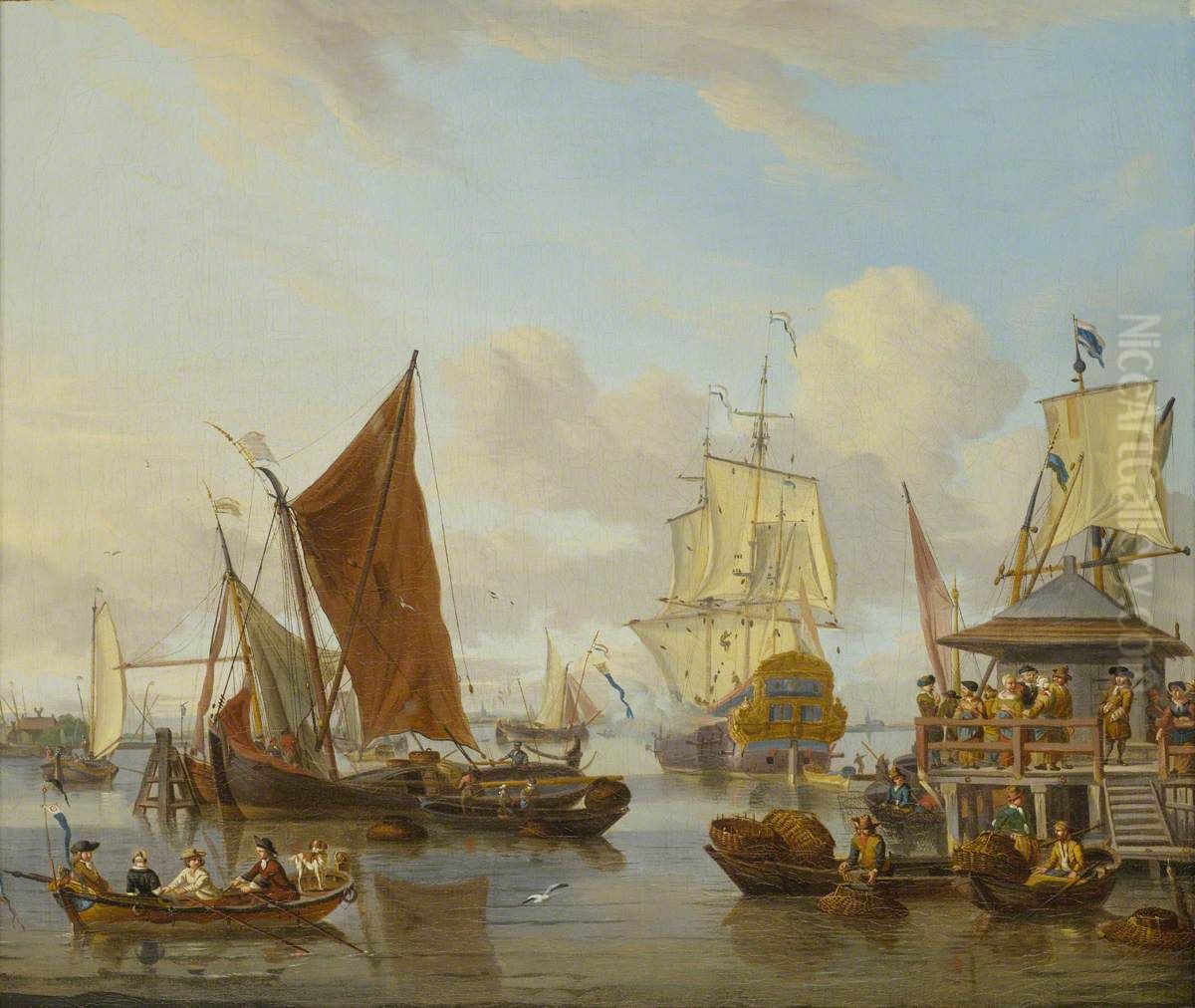 Shipping off Amsterdam Oil Painting by Abraham Storck