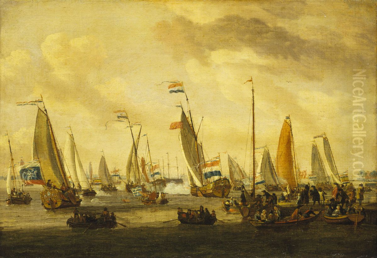 Review of Dutch Yachts Before Peter the Great Oil Painting by Abraham Storck