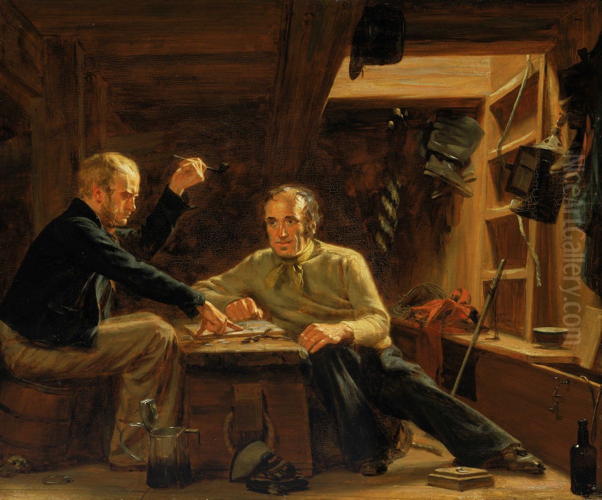 Fo'c'sle of a Berwick Smack Oil Painting by Thomas Sword Good