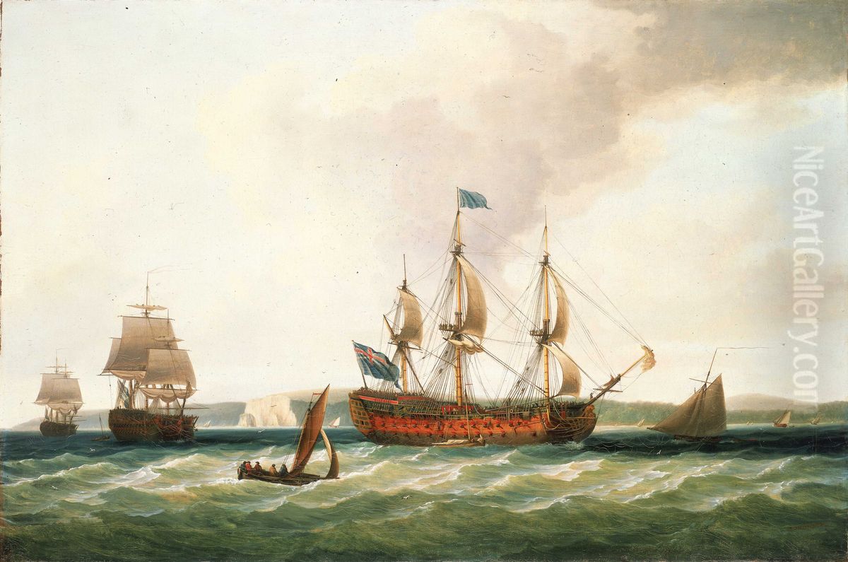 The 'Royal George' and other Vessels Oil Painting by Dominic Serres