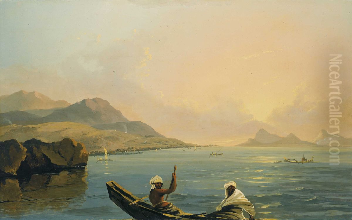 'View of the Province of Oparree [Pare], Island of Otaheite, with part of the Island of Eimeo [Moorea]' Oil Painting by William Hodges