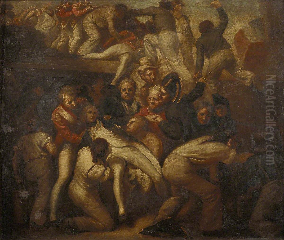 The Death of Nelson at the Battle of Trafalgar, 21 October 1805 Oil Painting by Samuel Drummond