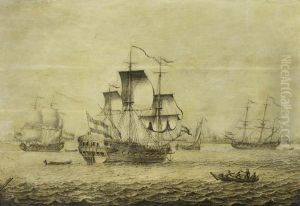 A Dutch frigate off Rotterdam