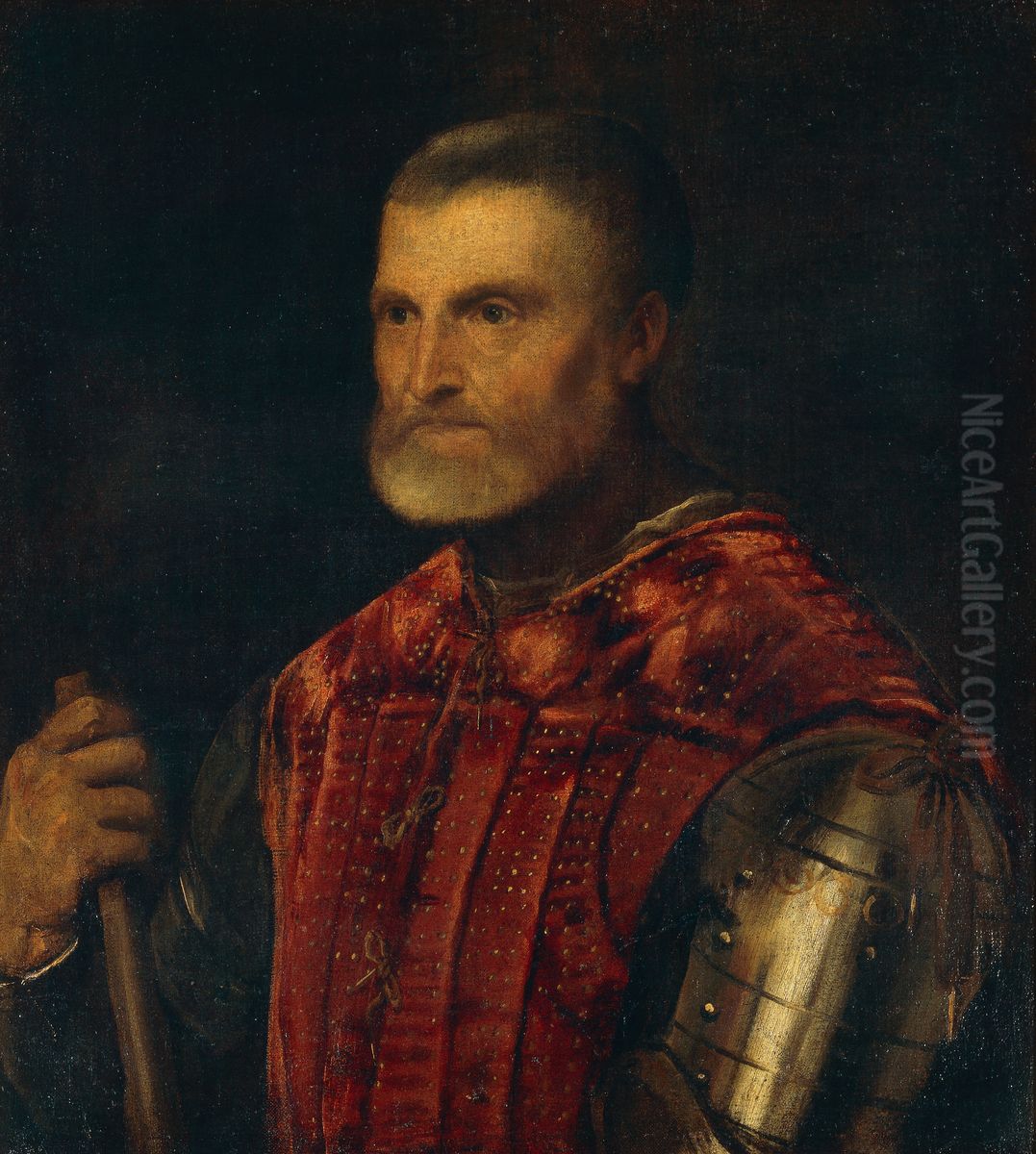 Man in Armour Oil Painting by Titian