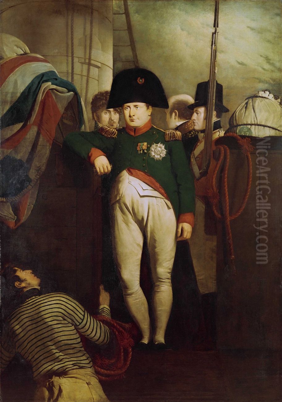 Napoleon Bonaparte on Board the 'Bellerophon' in Plymouth Sound Oil Painting by Charles Lock Eastlake