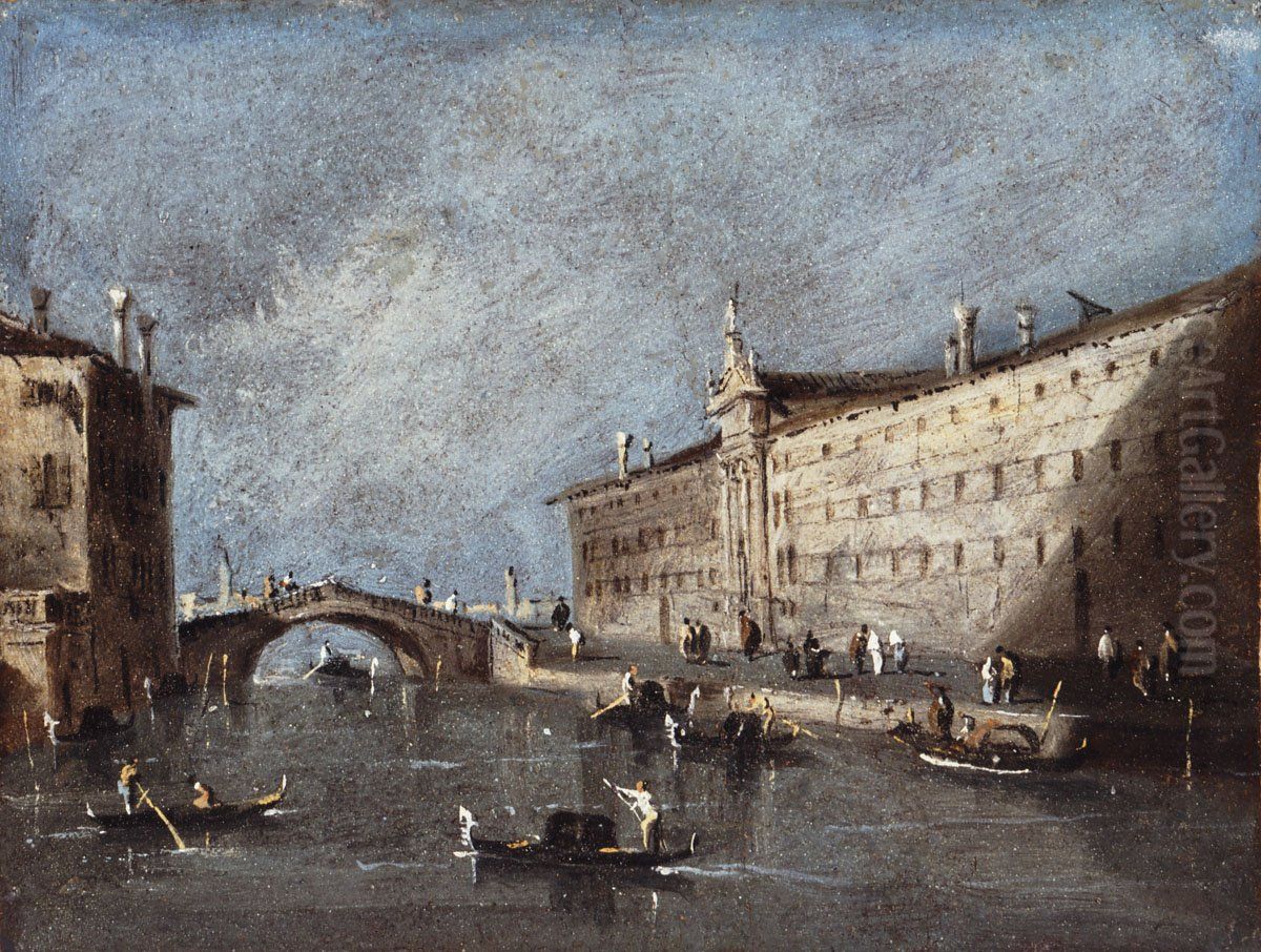 The Island S. Cristoforo di Murano Oil Painting by Francesco Guardi