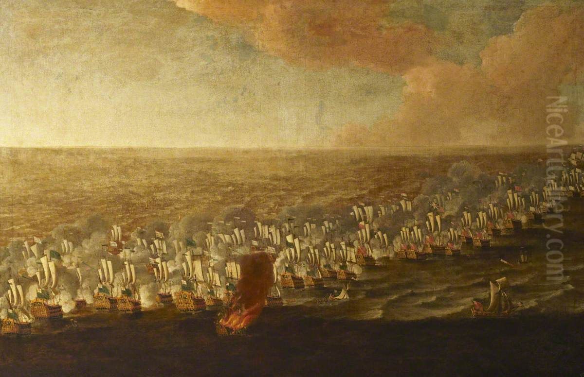 The Battle of the Texel, 11-21 August 1673 Oil Painting by Willem van de, the Elder Velde