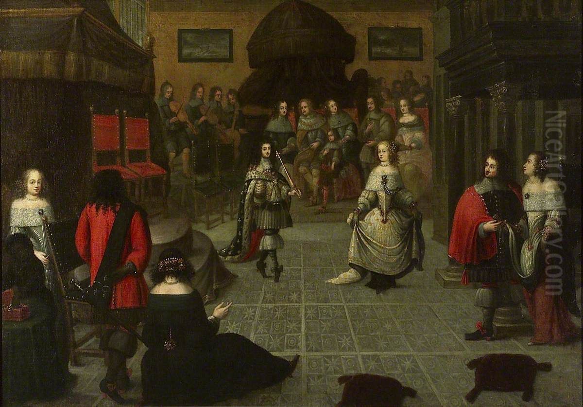 Charles II Dancing at The Hague, May 1660 (?) Oil Painting by Gonzales Coques