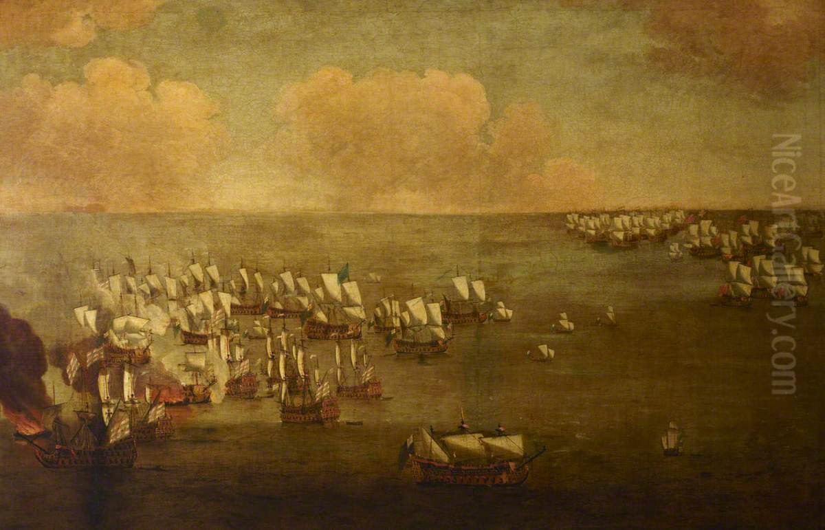 The Battle of the Texel, 11-21 August 1673 Oil Painting by Willem van de, the Elder Velde