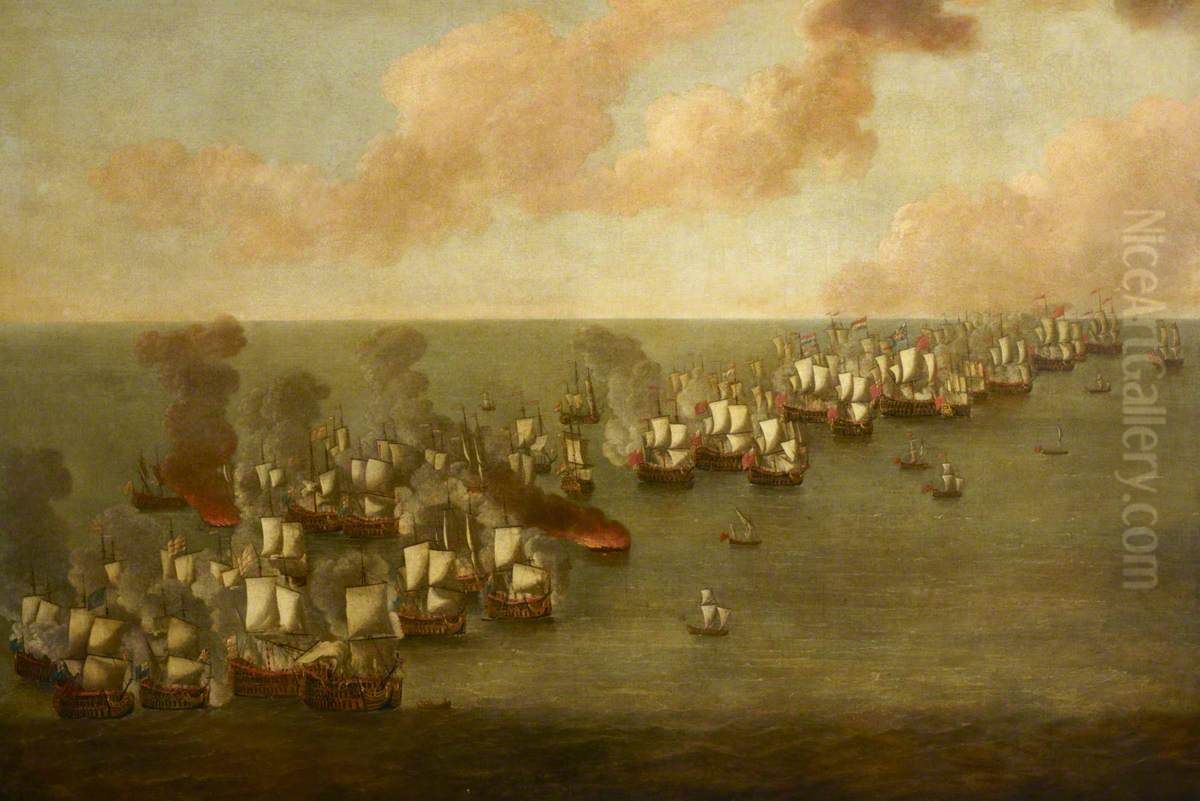 The Battle of the Texel, 11-21 August 1673 Oil Painting by Willem van de, the Elder Velde