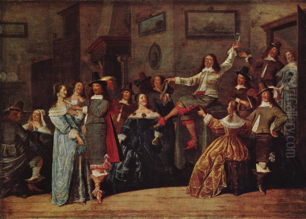 Lustige Gesellschaft Oil Painting by Dirck Hals