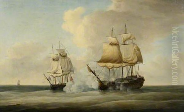 The Capture of the Duc de Chartres, 18 April 1747 Oil Painting by Dominic Serres