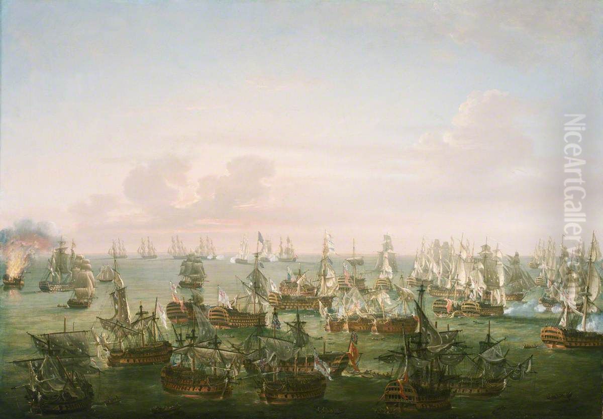 End of the Action Oil Painting by Nicholas Pocock