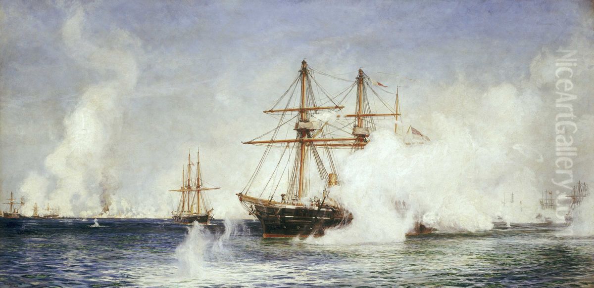 The Bombardment of Alexandria Oil Painting by William Lionel Wyllie