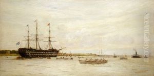 A regatta off HMS Worcester
