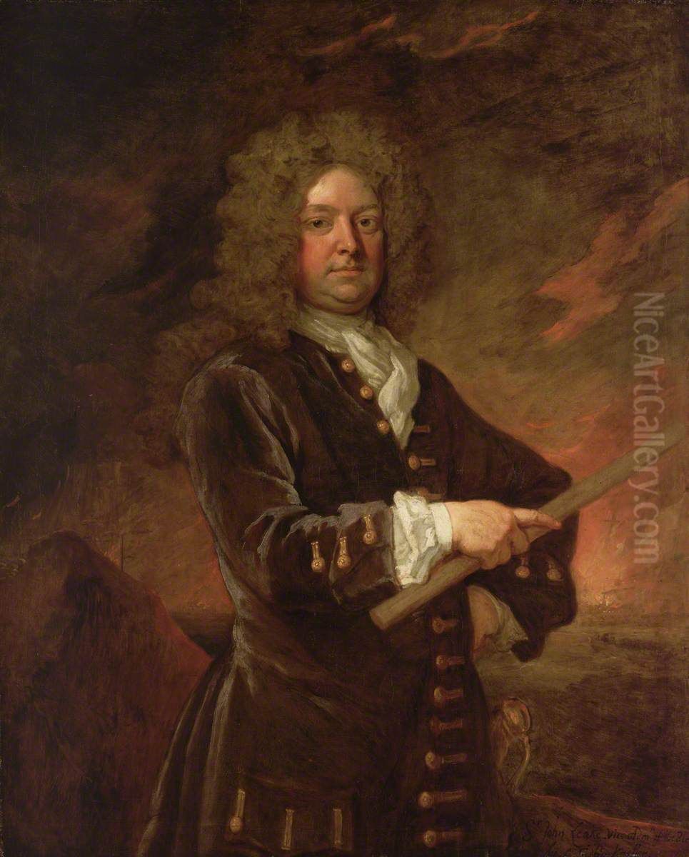 Vice-Admiral Sir John Leake (1656-1720) Oil Painting by Godfrey Kneller