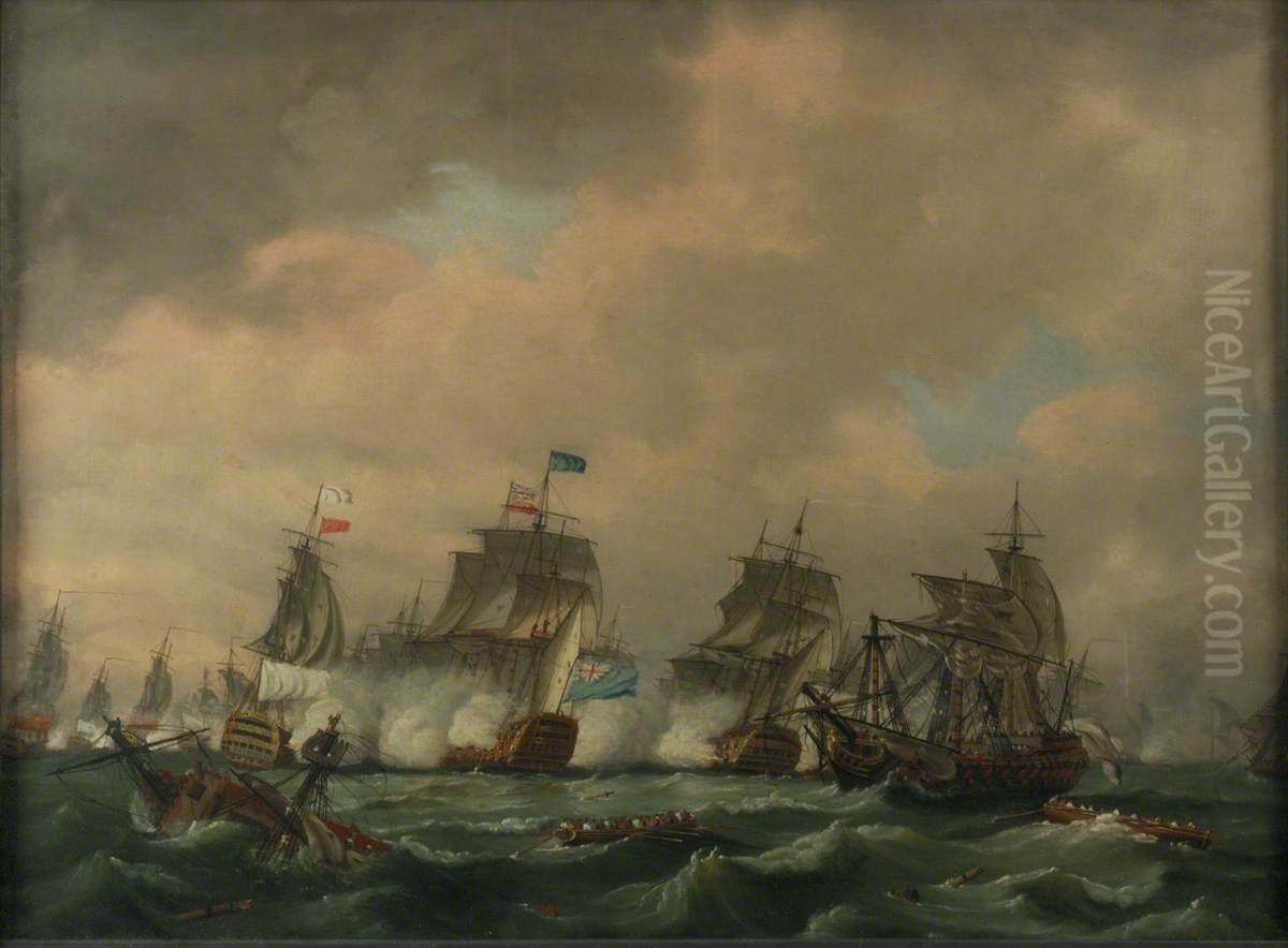 The Battle of Quiberon Bay, 20 November 1759 Oil Painting by Thomas Luny