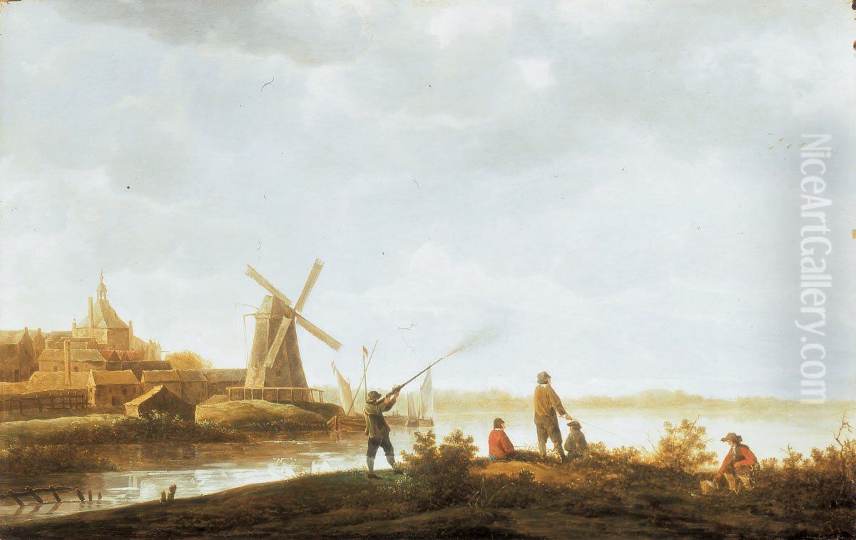 View of Dordrecht with the Rietdijkse Poort Oil Painting by Aelbert Cuyp