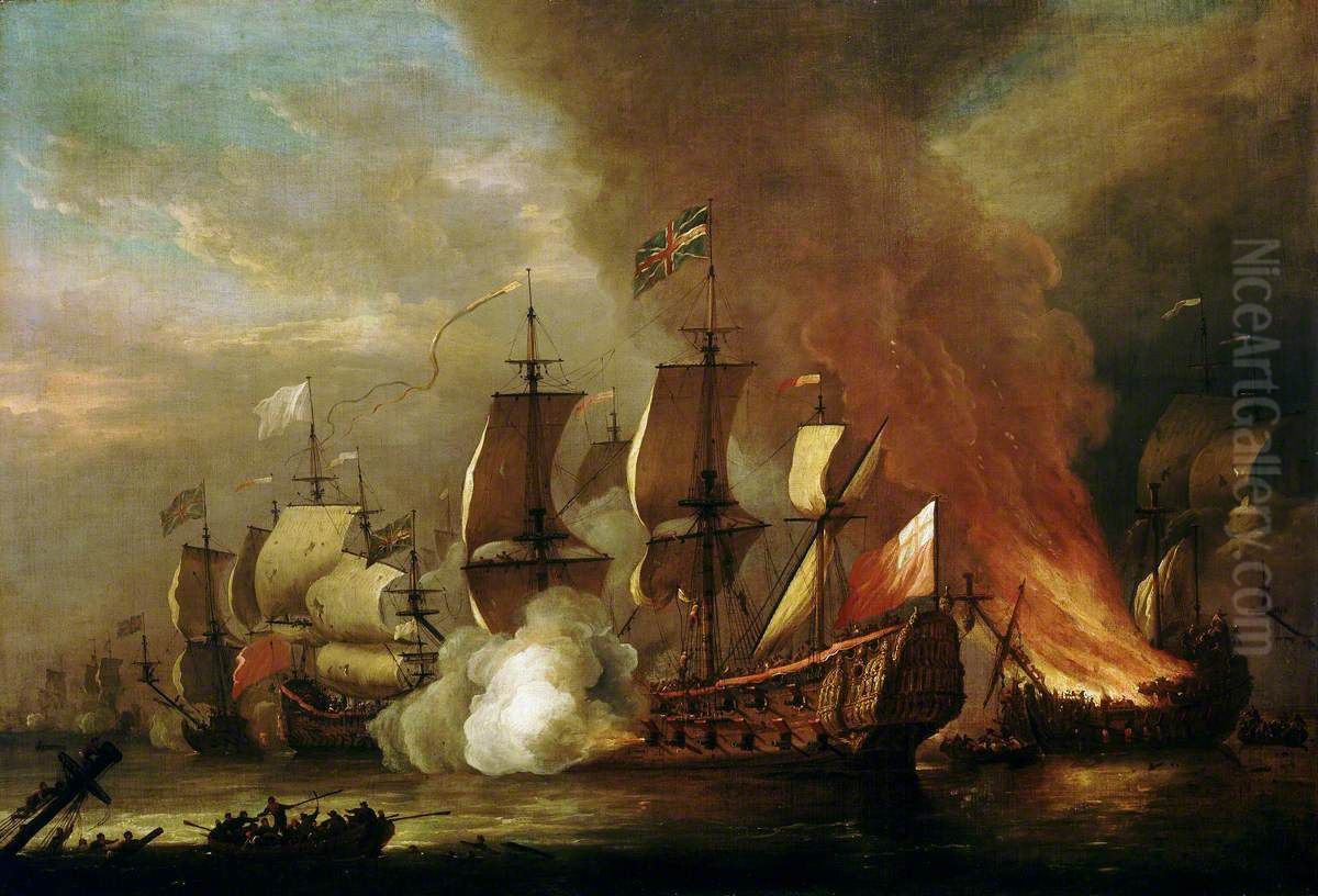 An Action of the English Succession Oil Painting by Adriaen Van Diest