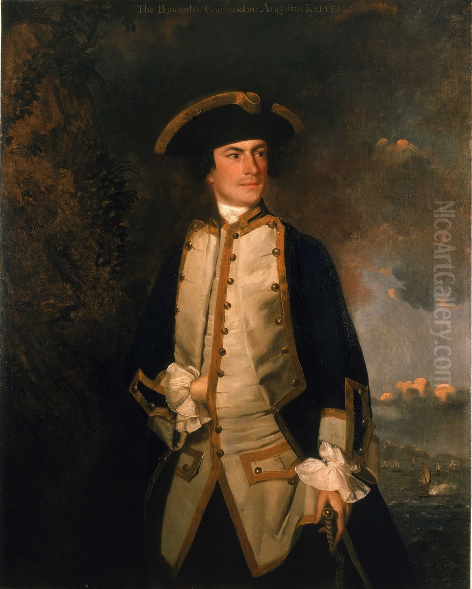 Commodore the Honourable Augustus Keppel Oil Painting by Of Sir Joshua Reynolds