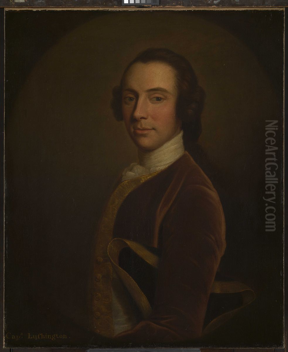 Captain Franklin Lushington (circa 1710-1743) Oil Painting by Allan Ramsay