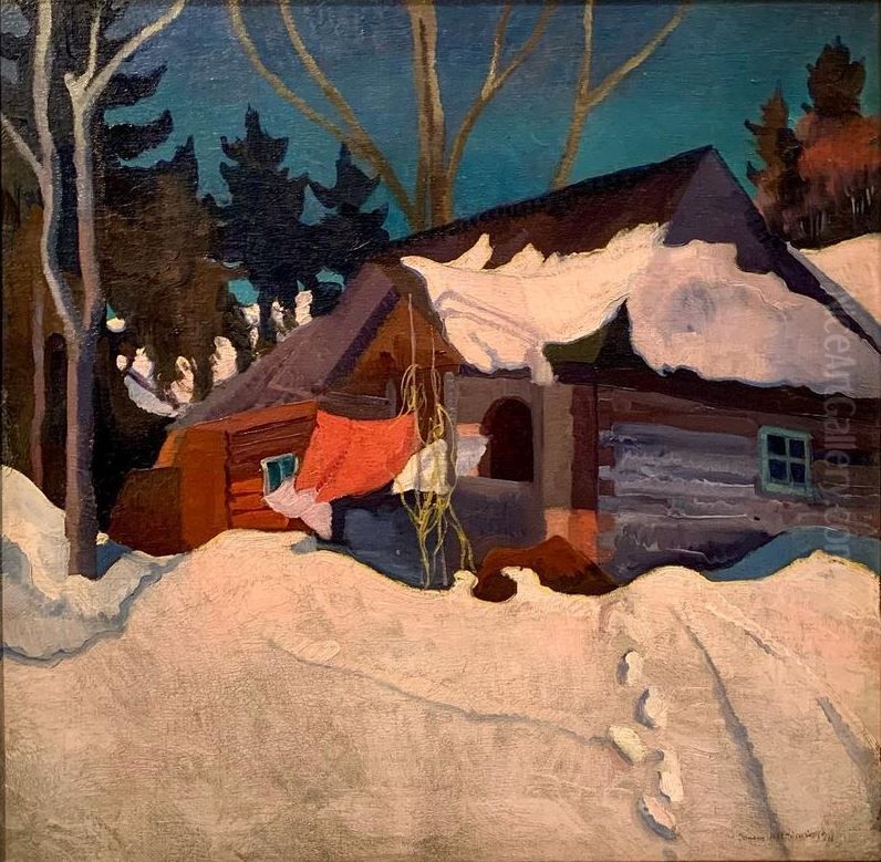 Winter Landscape in Zakopane Oil Painting by Stanislaw Ignacy Witkiewicz (Witkacy)