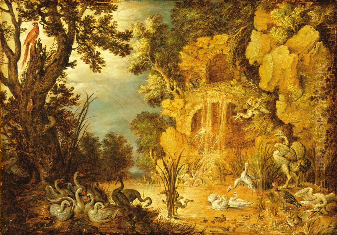 Landscape with Animals Oil Painting by Roelant Savery