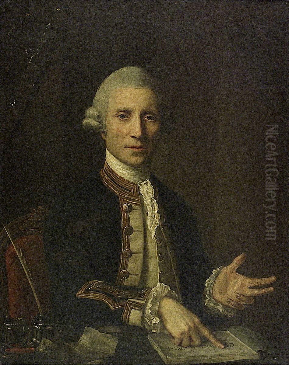 Captain Thomas Baillie, c. 1725-1802 Oil Painting by Nathaniel Hone