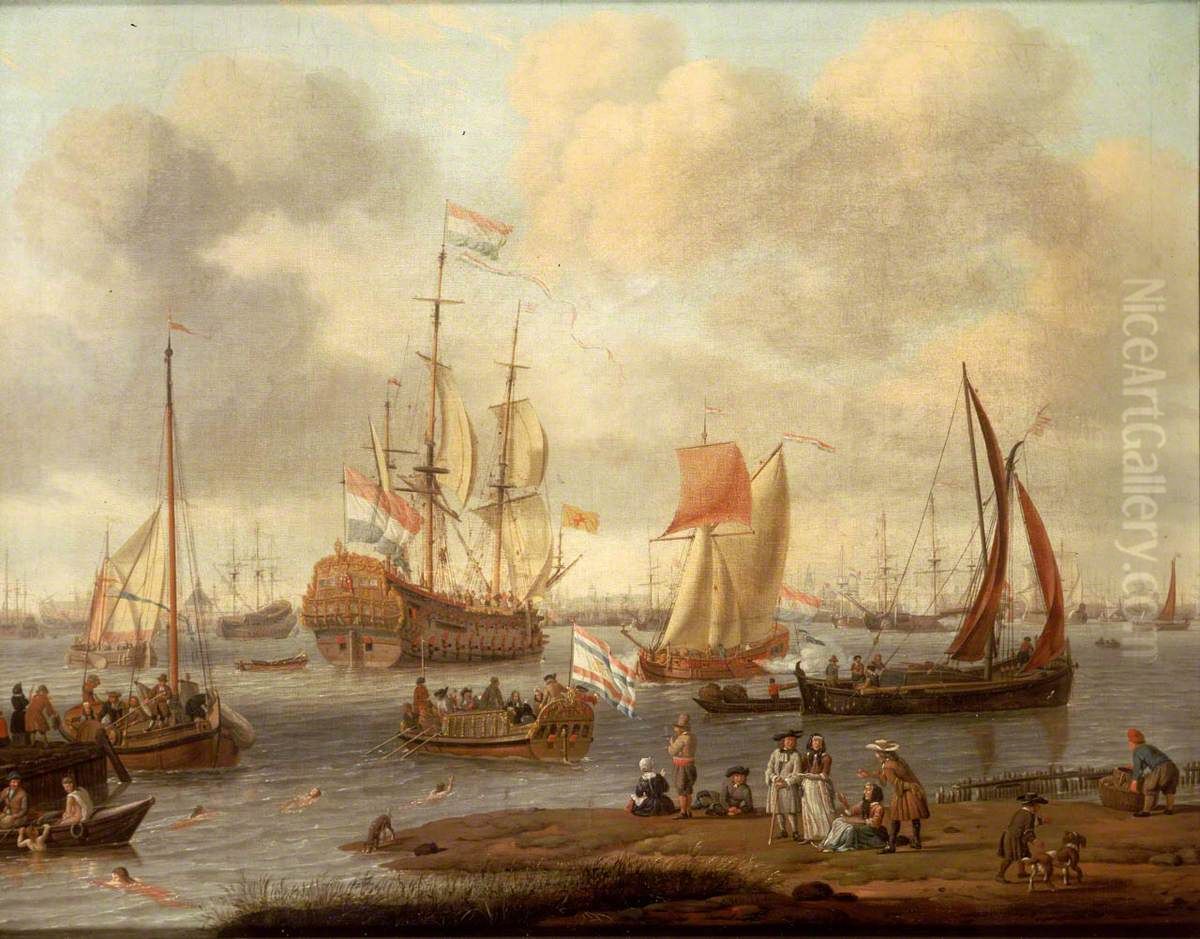 Shipping off Amsterdam Oil Painting by Abraham Storck