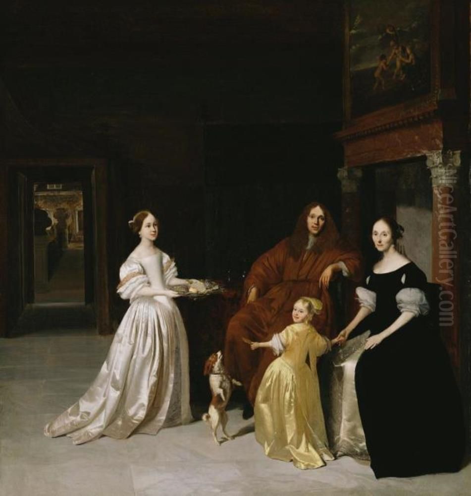 A dutch family Oil Painting by Jacob Ochtervelt