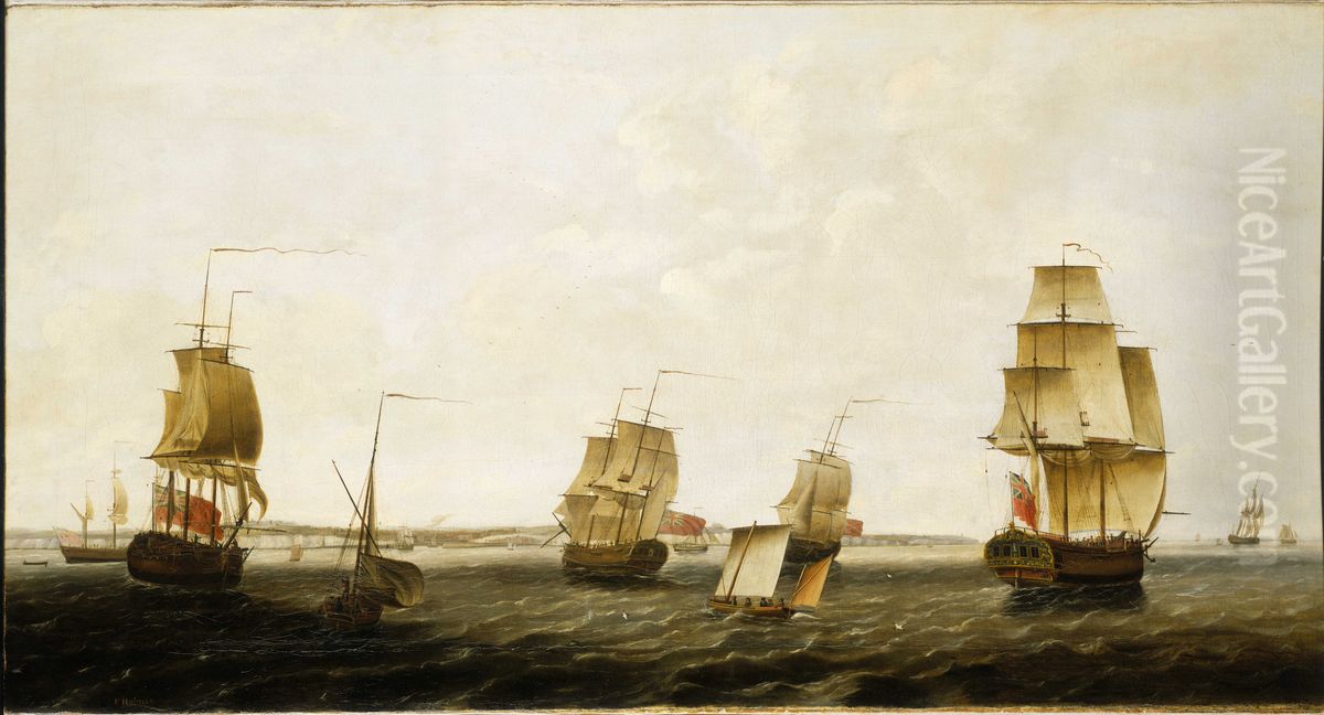 Ships off Dover Oil Painting by Francis Holman