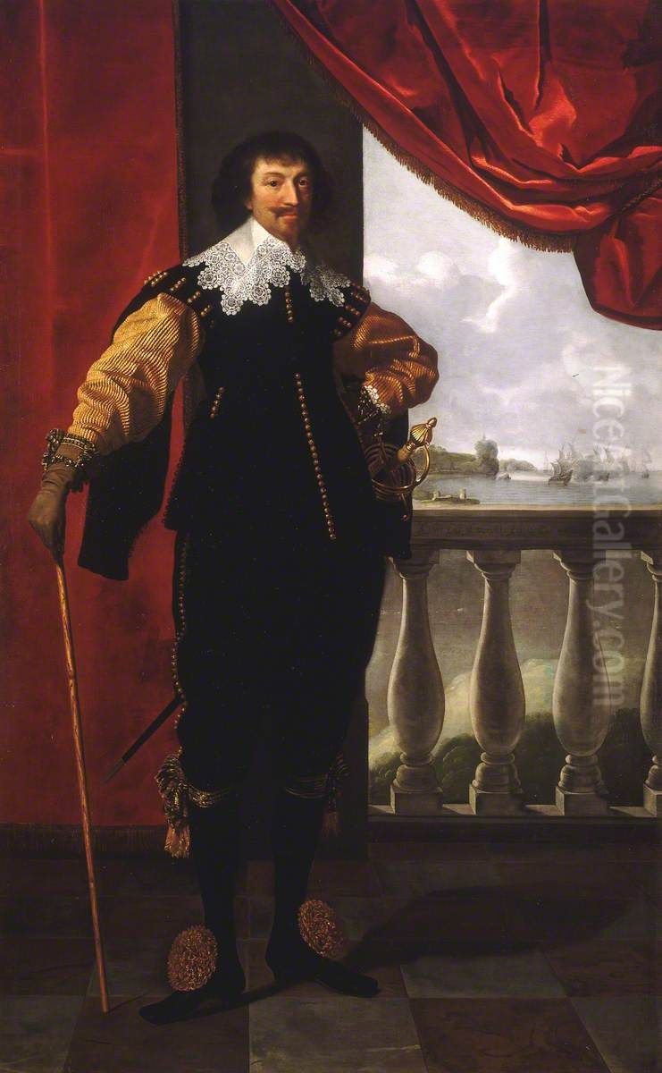 Robert Rich, 1587-1658, 2nd Earl of Warwick Oil Painting by Daniel Mijtens