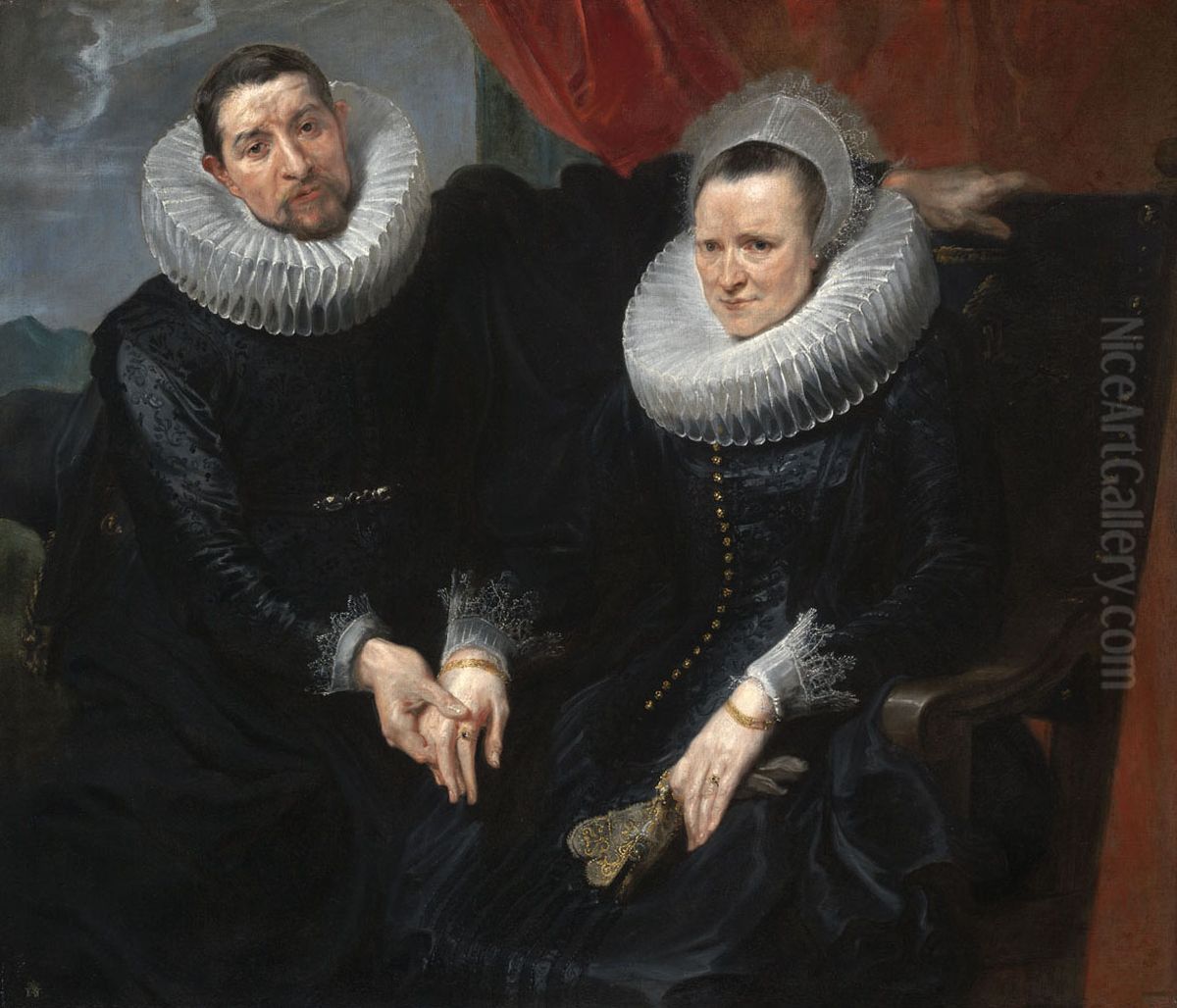 Portrait of a Married Couple Oil Painting by Sir Anthony Van Dyck