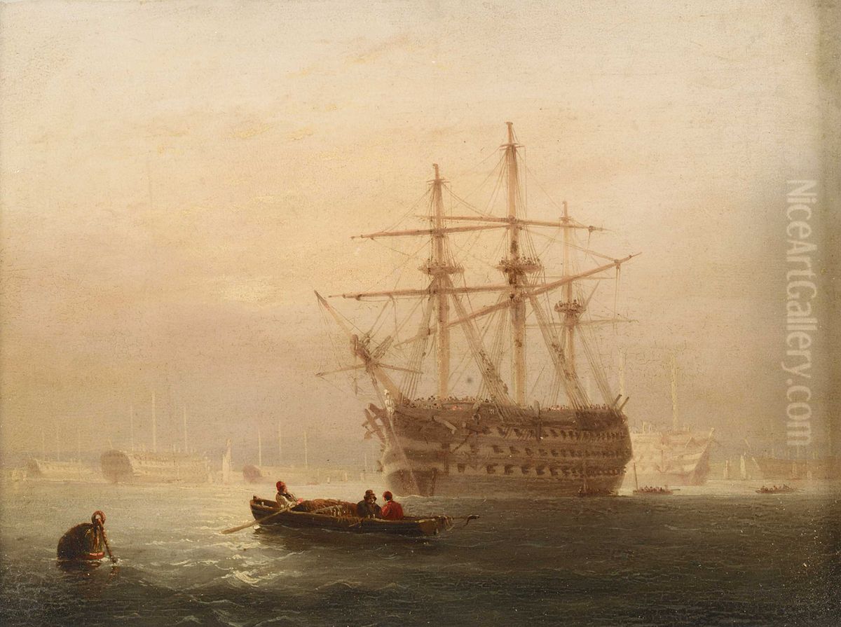 A three-decker Oil Painting by Nicholas Matthews Condy