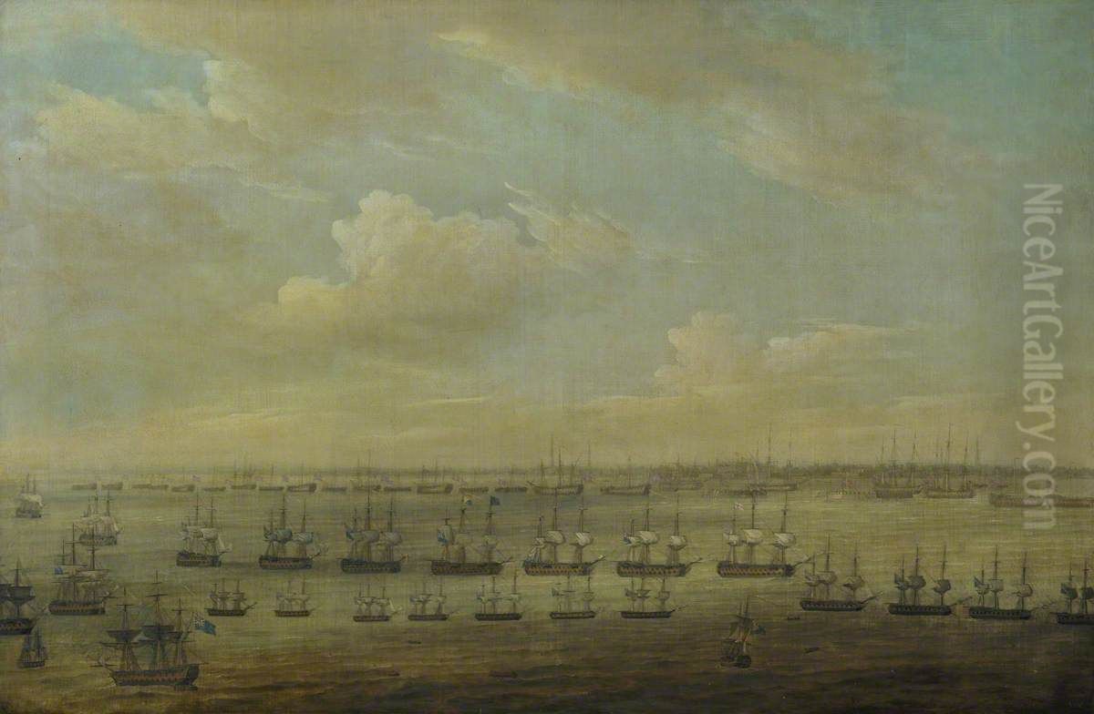 The Battle of Copenhagen, 2 April 1801 Oil Painting by Nicholas Pocock