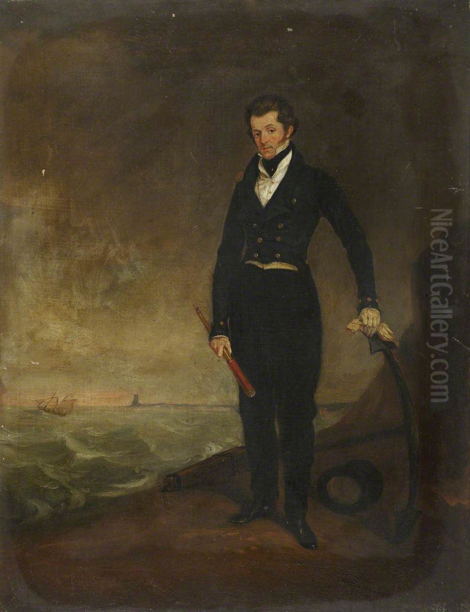 Lieutenant Henry Fortescue (1798-1876) Oil Painting by John Ferneley