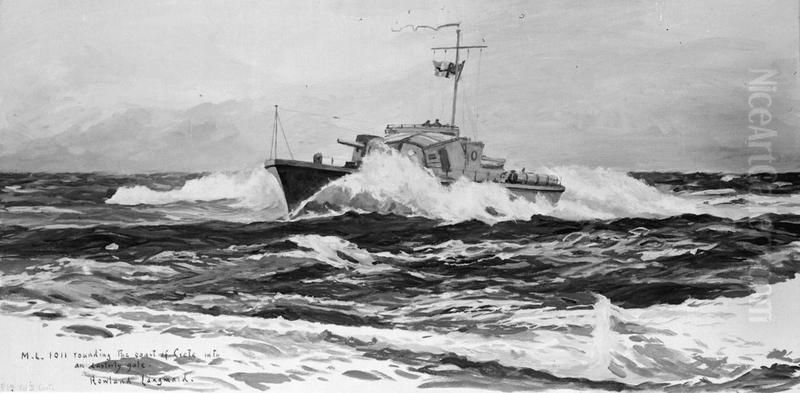 ML 1011 off Crete Oil Painting by Ernest Edward Allen