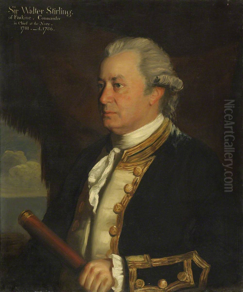 Captain Sir Walter Stirling, 1718-86 Oil Painting by James Northcote