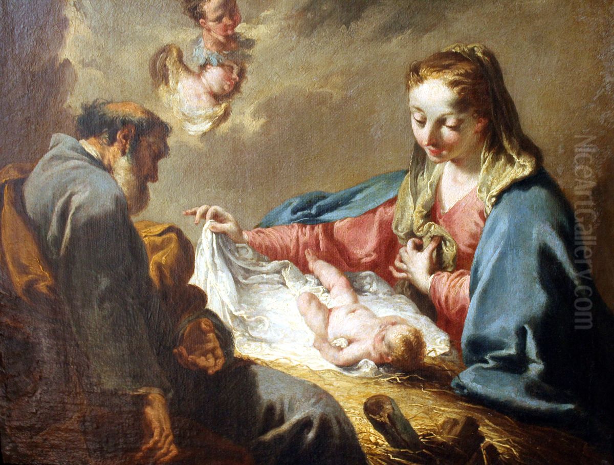 The Nativity Oil Painting by Giambattista Pittoni