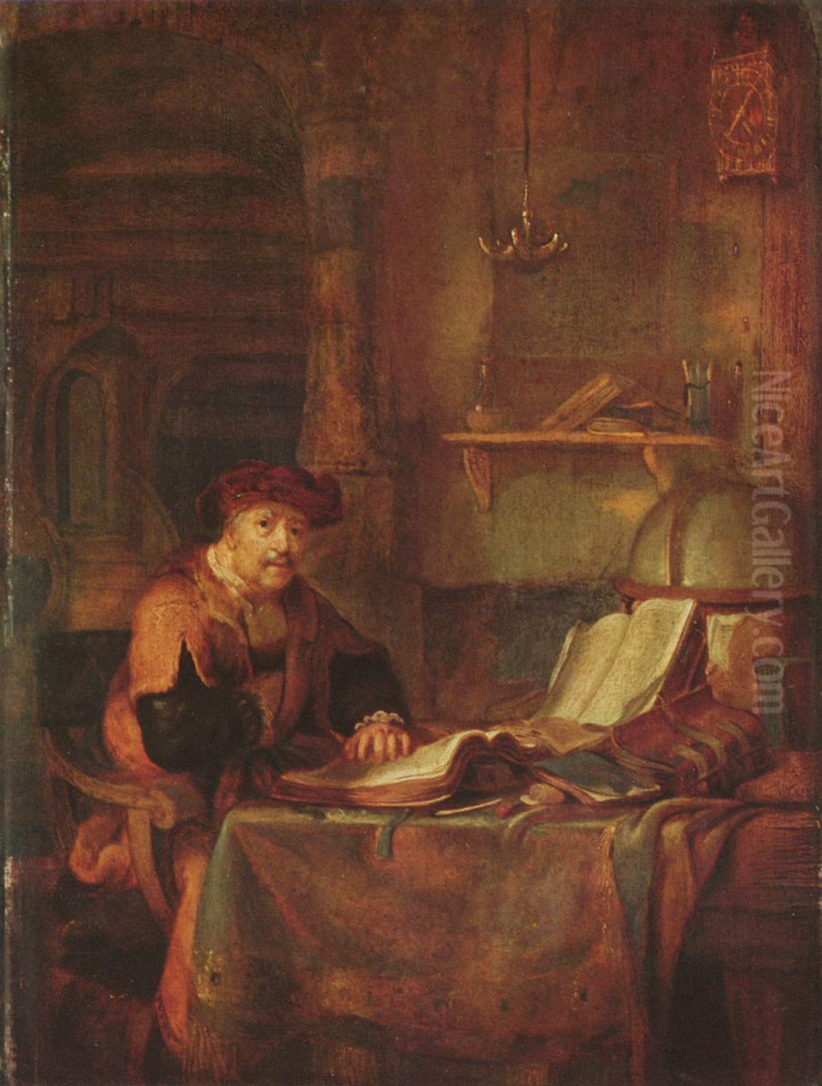 A Scholar in his Studio Oil Painting by Gerbrand Van Den Eeckhout