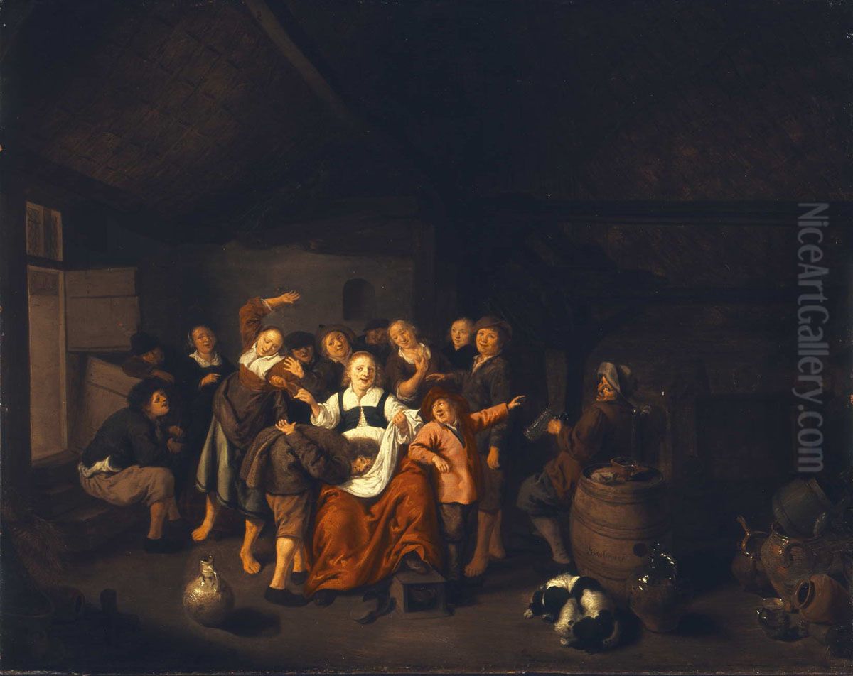 The Clapping Game Oil Painting by Jan Miense Molenaer