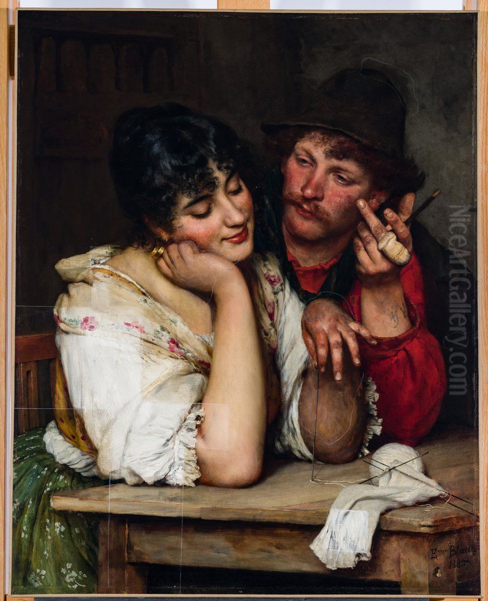 Hesitancy Oil Painting by Eugene de Blaas