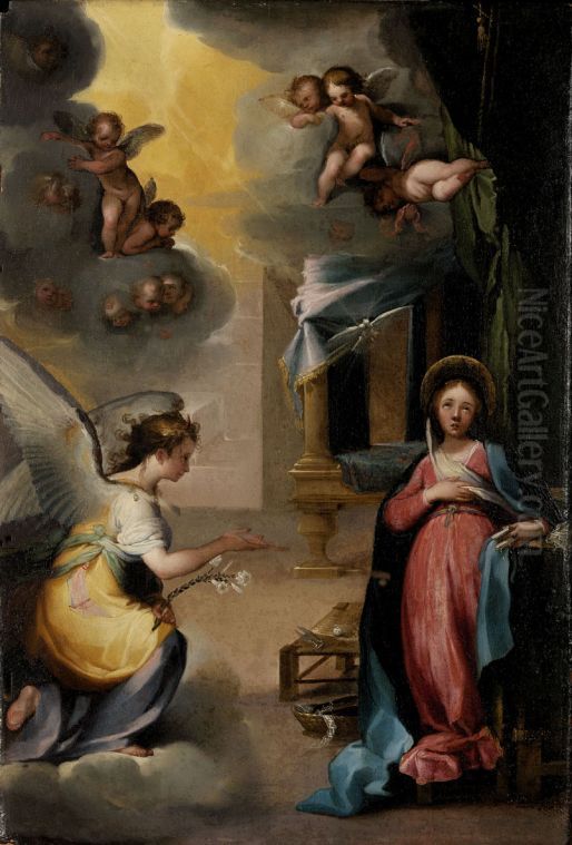 The Annunciation Oil Painting by Ventura Salimbeni