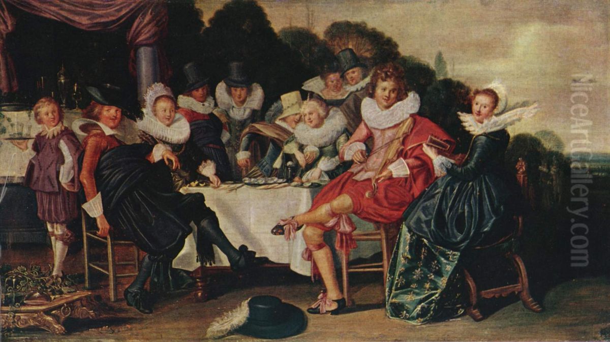 Amusing Party in the Open Air Oil Painting by Dirck Hals