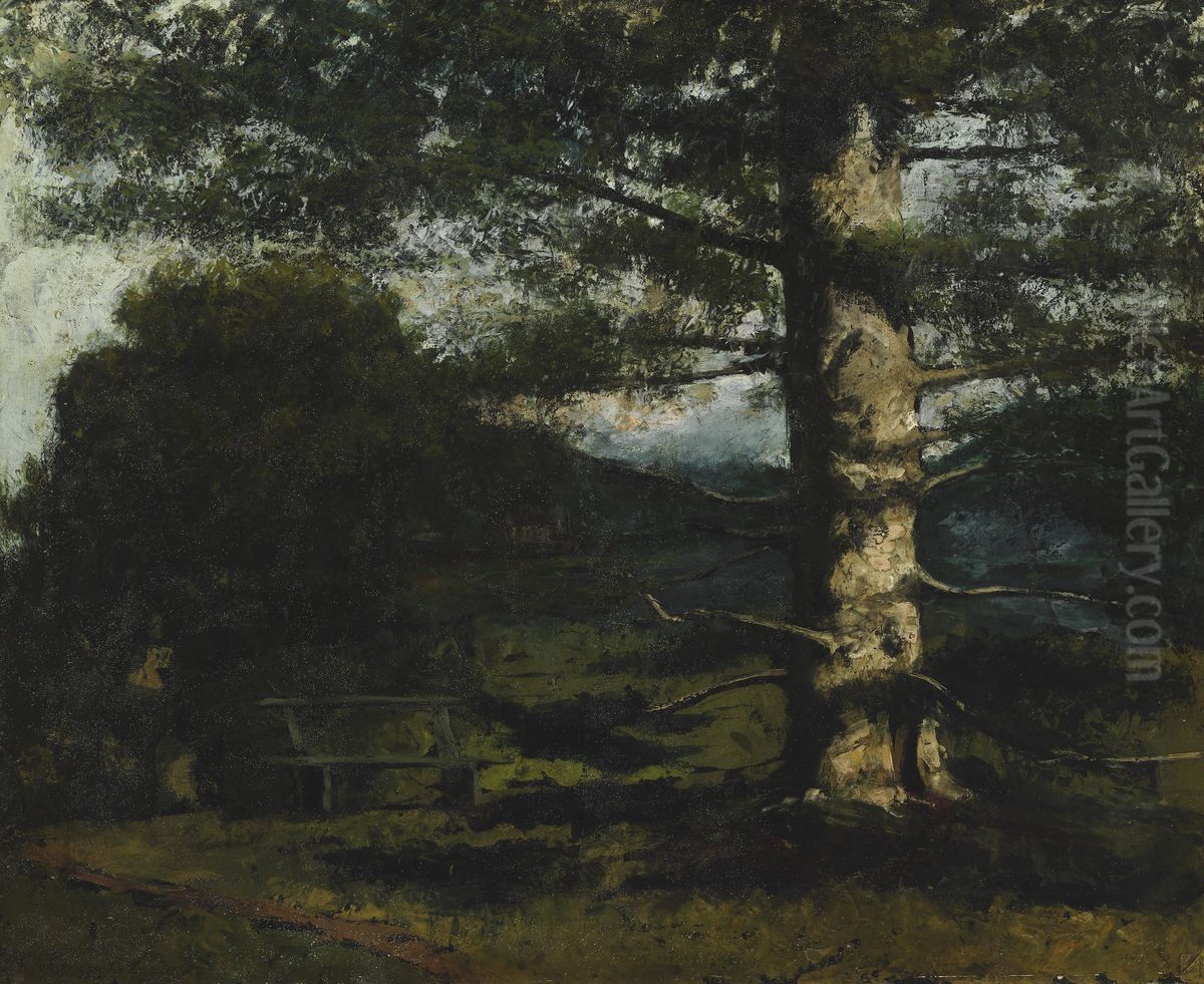 Cedar Tree at Hauteville Oil Painting by Gustave Courbet