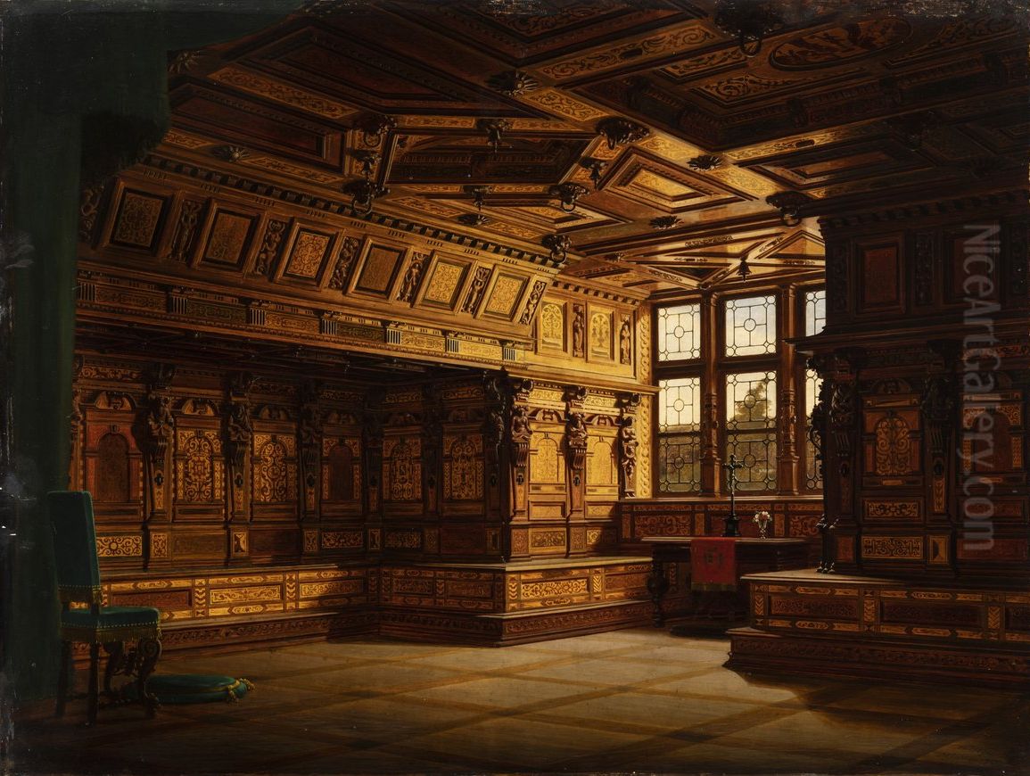 Prayer Room in Castle Gottorp of Schleswig-Holstein Oil Painting by Heinrich Anton Heger