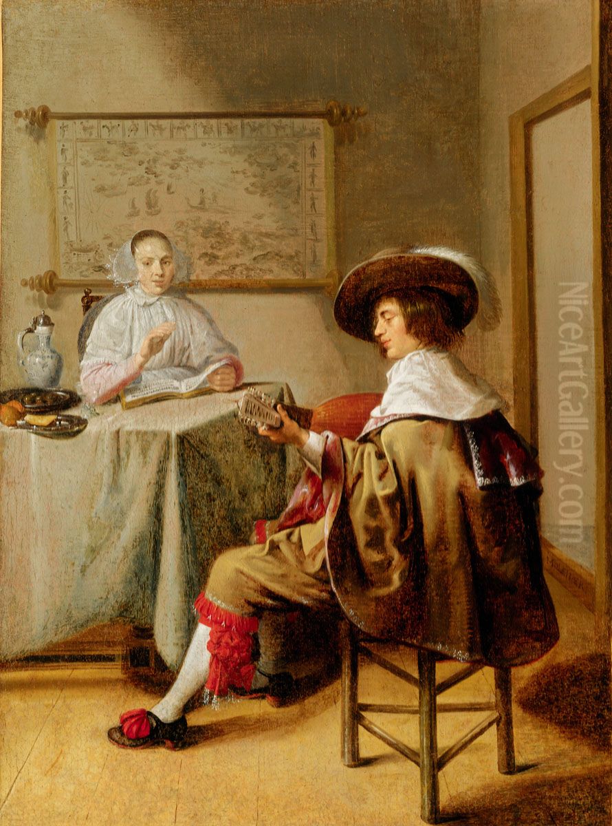 Musizierendes Paar Oil Painting by Jan Miense Molenaer